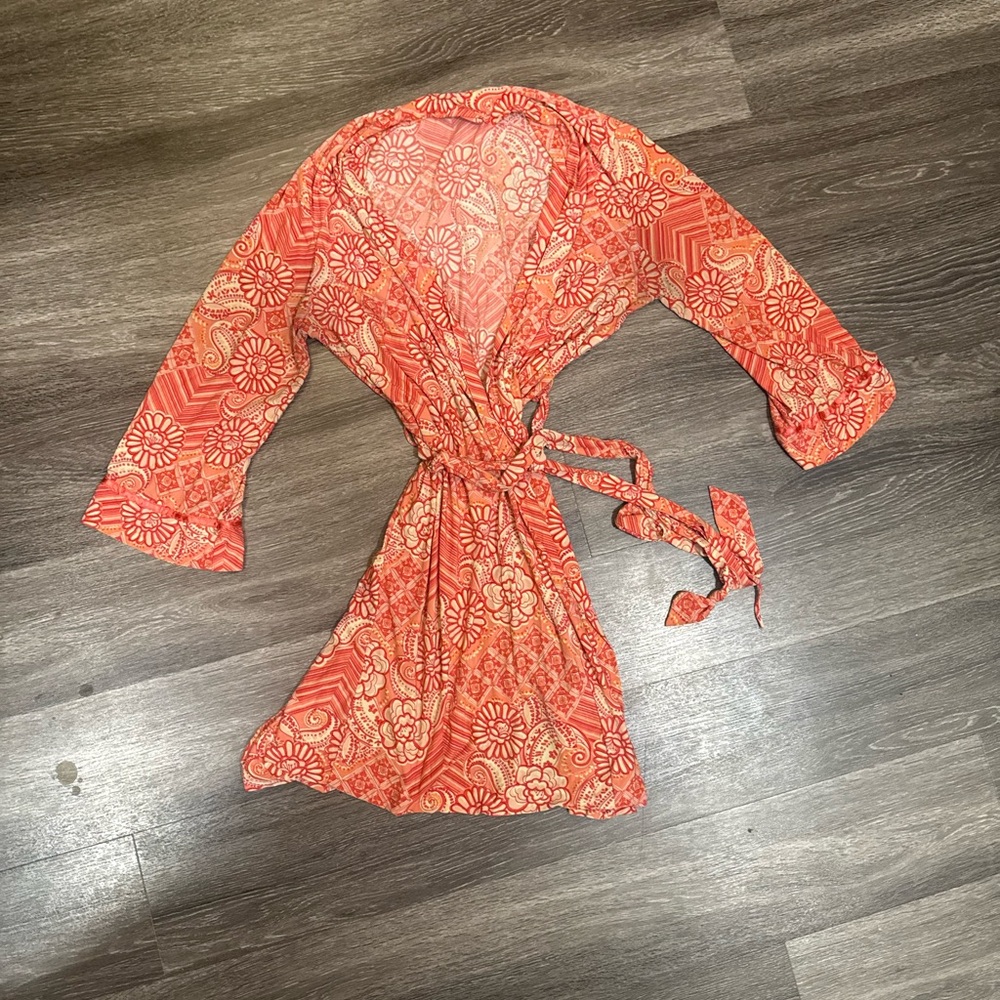 Floral Orange Women's Robe